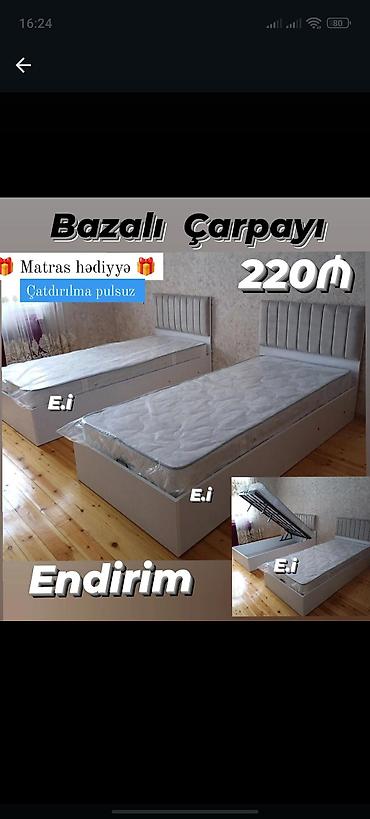 madeyra tek carpayi: Yeni, Təknəfərlik çarpayı, Bazalı, Matras ilə, Siyirməsiz — 1