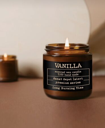 свечи чёрные: Ароматическая свеча в янтарной банке (с ароматом кофе) 500 gr Высота