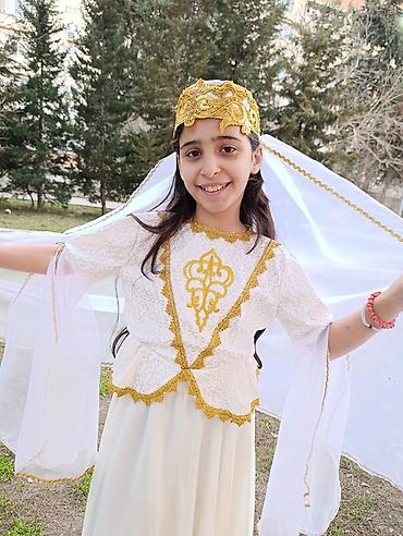 azerbaycan forması: Əlaqə 050-781-41-78 Uşaq üçün milli rəqs kostyumu dəsti - Model: qız — 5