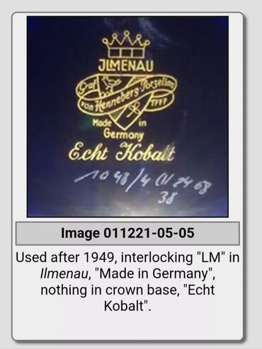 Kuhinjski setovi: Servis za torte,kolace 1945g+ Jlmenau pravi kobalt. Servis za — 15