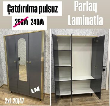 Шкафы: *Çatdırılma+quraşdırılma xidməti şəhər daxili pulsuz* 📌 Üç qapılı