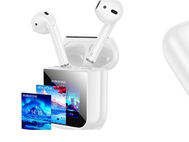 iphone qulaqliq: Simsiz (Bluetooth) Qulaqcıqlar, Borofone, rəng - Ağ
