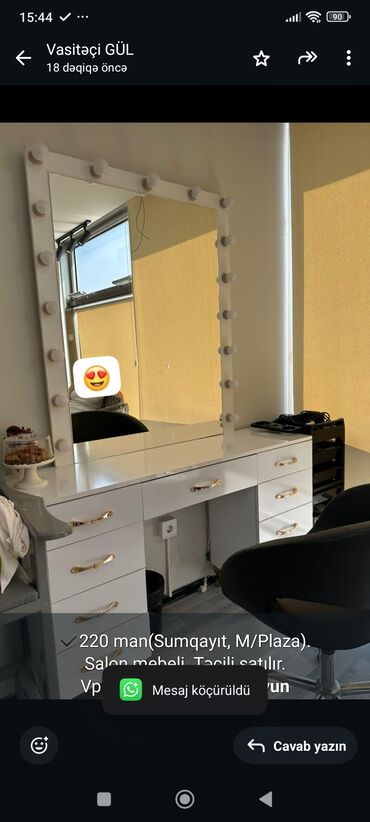 Avtoyuma aparatları: İşlənmiş, Makiyaj üçün masa, Güzgülü