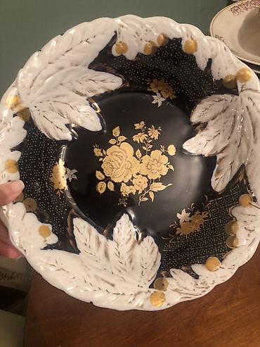 Ev və bağ: Çexiya Kobalt Vaza — Haas & Czjzek (24K Gold Plate) — 2