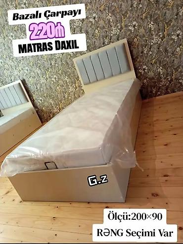Çarpayılar: Bazalı tək nəfərlik çarpayı – matrassız deyil, MATRAS DAXİLDİR — 1