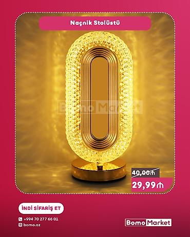 Naçnik stolüstü lampa - Şık, oval “U” formalı dizayn - Büllur