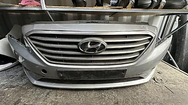 Передний бампер в сборе для Hyundai (серебристый цвет, хромированная