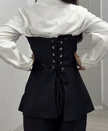 кожаный корсет: Другие жилеты M, цвет - Серый — 2