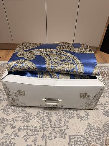 декоративные наволочки: 💙 Постельный комплект İrem с золотой вышивкой Полотенце в подарок ✨ — 2