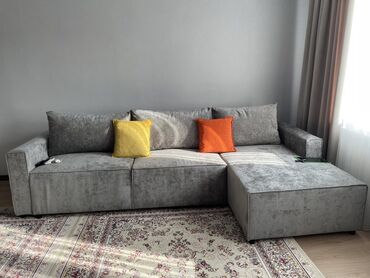 угловой диван из кожзаменителя: Угловой диван, C подушками, Triple-seater