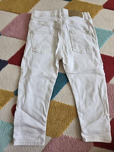 2 yas: Zara Kids ağ rəngli cins şalvar - Model: Regular - Ölçü: 2–3 yaş (98 — 2