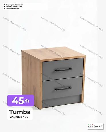 Ev və bağ: Tumba – 40×50×40 sm - İki çekmecəli, kompakt dizayn - Korpus: ağac — 1