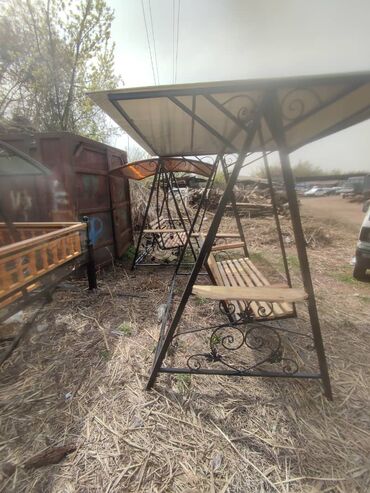 Садовые качели: Садовые качели Металл, Со спинкой, С крышей — 15