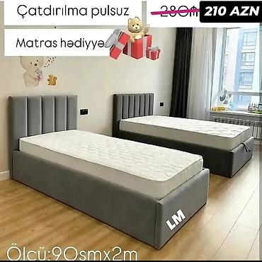 mdf panel: Yeni, Təknəfərlik çarpayı, Bazalı, Matras ilə, Siyirməsiz — 8
