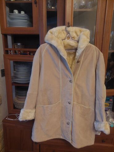 теплая верхняя одежда: Пальто 3XL (EU 46), 4XL (EU 48), цвет - Бежевый