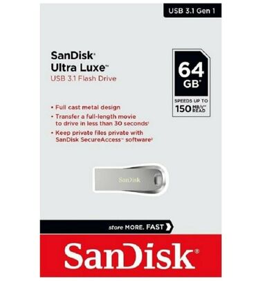 Noutbuklar üçün batareyalar: Flash kart Sandisk, 64 GB, USB 3.1
