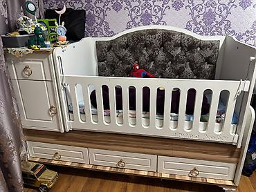 Beşiklər: Beşik–çarpayı kombinasiyası - Model: Nuran Baby yazılı uşaq beşiyi - — 1