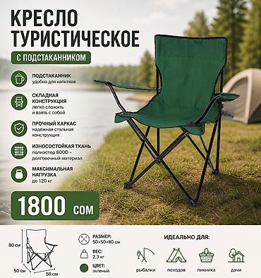 120: Походный складной стул, Новый, Железо, цвет - Серый — 2