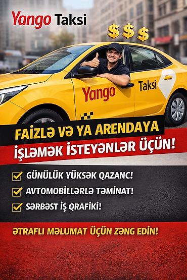 Əməkdaş axtarışı (vakansiyalar): Taksi sürücüsü tələb olunur, Nəqliyyat təmin edilir, Həftəlik ödəniş, 3-5 illik təcrübə — 1