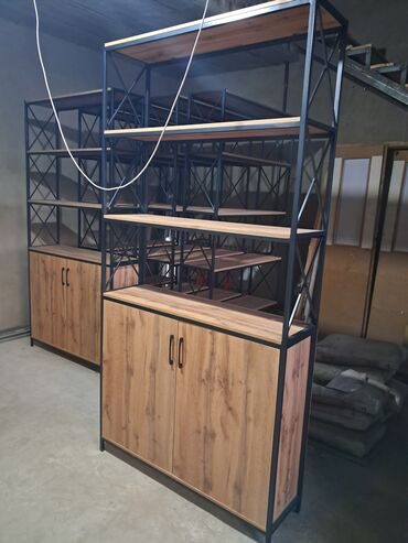 Книжные полки: Металлическая - Тип: Стеллаж - Стиль: Лофт/Индустриальный - Материал — 6