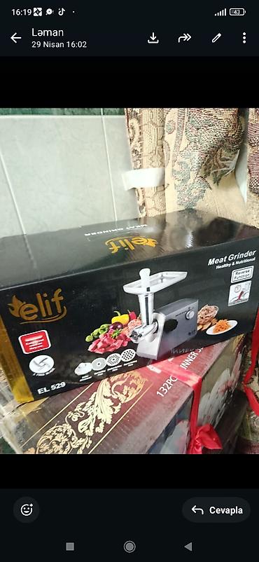 elif mikser: Elif EL 529 ətçəkən (Meat Grinder) Hec isdifadə edilmeyib - Tam mis — 1