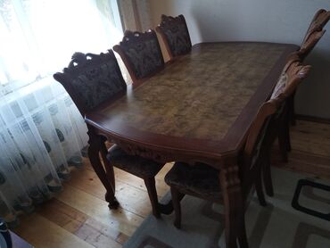 embawood stol stul desti qiymeti: Qonaq otağı üçün, İşlənmiş, Açılmayan, Oval masa, 8 stul, Malayziya