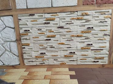 kafeli: Dekorativ divar panelləri və daş görünümlü kafel nümunələri. -