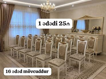stul iwlenmiw: 16 ədəd oturacaq satılır,1 ədədi 25₼. Tək tək satışları mövcuddur. heç — 1