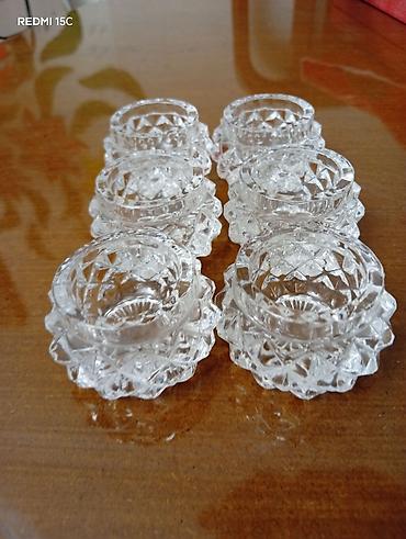 leblebi qablari: Şüşə kristal duz/istiot qabları – 6-lı dəst - Material: qalın, şəffaf — 1