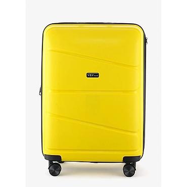 Чемоданы: Желтый чемодан V&V Travel на 4 колесах S-3700 M-6700 L-7800 - — 1