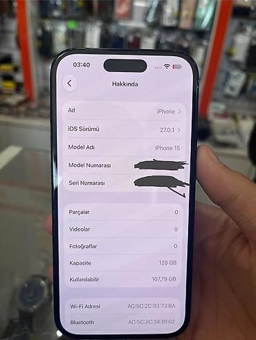 ayfon 12 ikinci el: IPhone 15, 128 GB, Qara, Face ID — 3