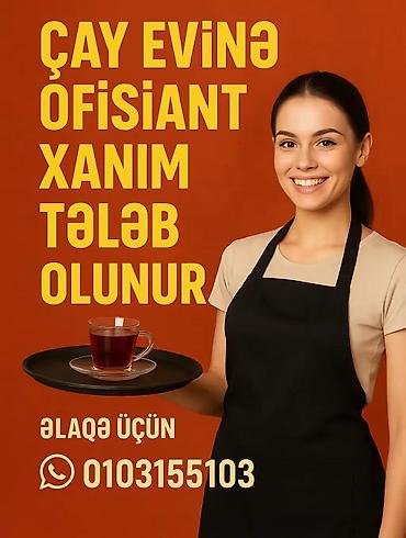 yarım gunluk is: Ofisiant tələb olunur, Kafe, Gündəlik ödəniş, 18-29 yaş, 1-2 illik təcrübə — 1