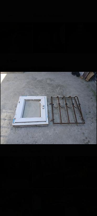 plastik pencerə: Plastik (PVC) pəncərə və dəmir barmaqlıq dəsti - Material: ağ PVC — 2