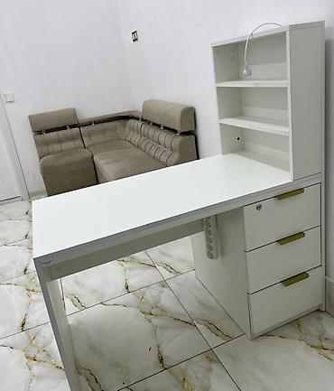 kicik masalar: Ağ rəngli funksional iş masası - L-formaya yaxın dizayn: sağ — 1