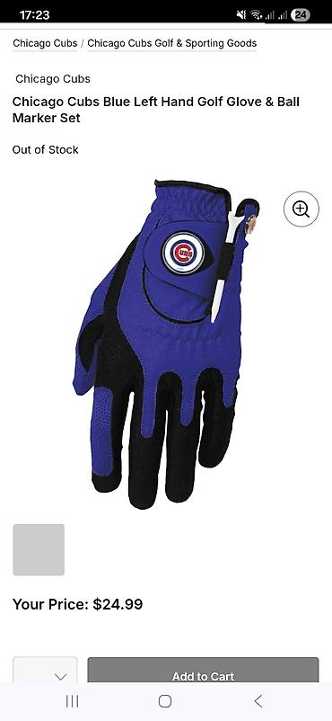 Əlcəklər: Məhsul: Chicago Cubs Blue Left Hand Golf Glove & Ball Marker Set — 1