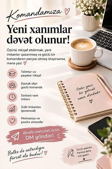 dayə is: SMM menecer tələb olunur, 18-29 yaş, Təcrübəsiz — 1