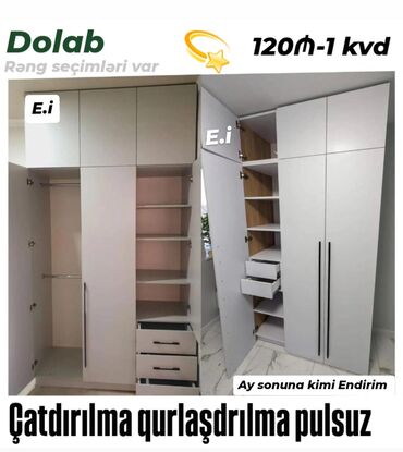 Çarpayılar: Yeni, Açılan, Düz dolab, Dəhliz dolabı, Azərbaycan
