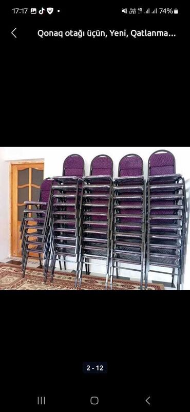 Stullar: Qonaq otağı üçün, Yeni, Qatlanan, rəng - Bordo Stul — 2