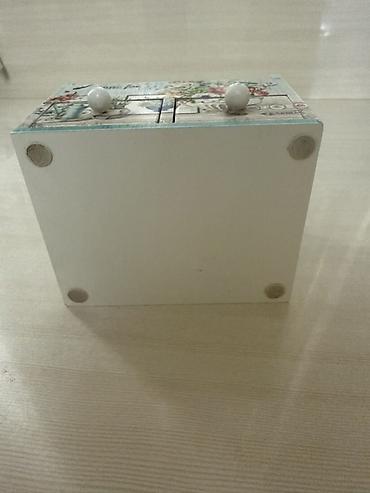 botinkalar cəkmələr: Dekorativ taxta kosmetik organizer güzgü ilə - Material: ağ rəngli — 3