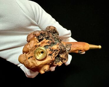 Qəlyan, vayp və aksesuarları: Qeyri-adi dizayna malik, əl işi taxta tənbəki. Ağac kökündən — 5