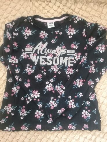 bodi za devojcice 8 godina: Round neck, Long sleeve, Floral, 140-146