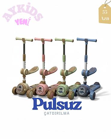 Samokatlar: 🛴 3 Təkərli Uşaq Samokatı (Oturacaqlı Model) 👧 Balacalar üçün həm — 1