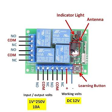 Ev üçün digər mallar: 433Mhz Universal Simsiz Uzaqdan İdarəetmə AC110V 220V Röle 4CH Modul — 5
