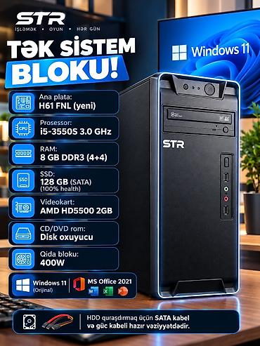 windows 10 pro: Tək sistem bloku BARTER YOXDUR! Sürətli və stabil Ana plata - H61 — 1