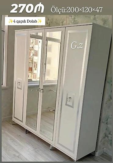 Paltar dolabları, qarderoblar: Düz dolab, Yataq otağı üçün, Paltar üçün, 4 qapılı — 1