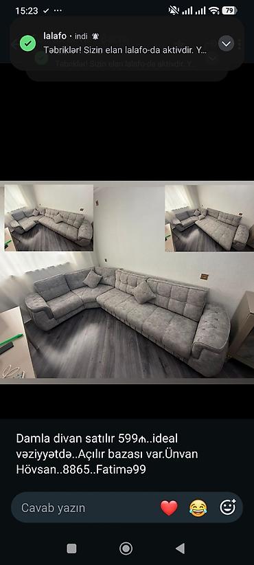 Damla divan satılır 599₼. ideal vəziyyətdə. Açılır bazası var.Ünvan lalafo.az -da Damla divan satılır 599₼. ideal vəziyyətdə. Açılır bazası var.Ünvan