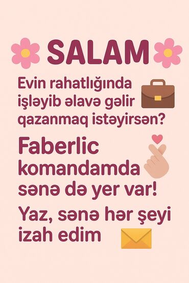 Əyləncə, idman: Evdən əlavə gəlir əldə etmək istəyənlər üçün Faberlic komandasında yer