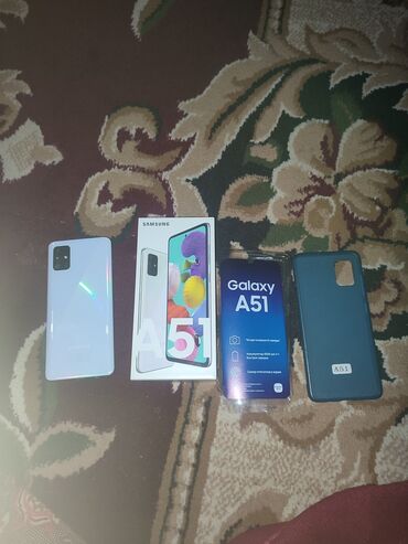 Samsung: Samsung A51, Б/у, 128 ГБ, цвет - Белый, 2 SIM