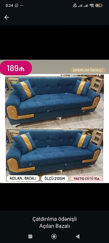 Divanlar: Məhsul: Açılan-bazalı divan - Ölçü: 210 sm - Mexanizm: Açılır sistem — 1