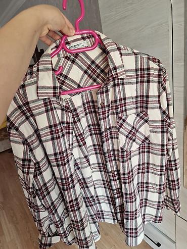 bordo şalvar: Qadın köynəyi – ARNZHIBU, ölçü 40 - Model: Düğməli, uzunqol flanel — 1
